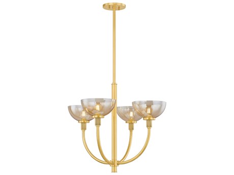 Mitzi Eva 4-Light Aged Brass Bowl Candelabra Chandelier