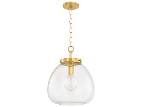 Mitzi Della 1-Light Aged Brass Pendant