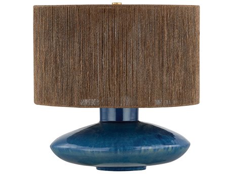 Mitzi Enya Aged Brass Ceramic Shadow Amphora Jute Table Lamp
