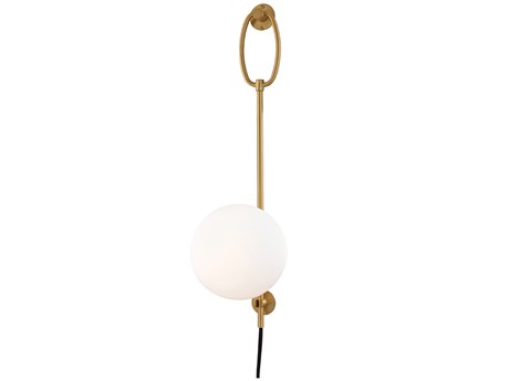 Mitzi Gina 1-Light Aged Brass Glass Wall Sconce