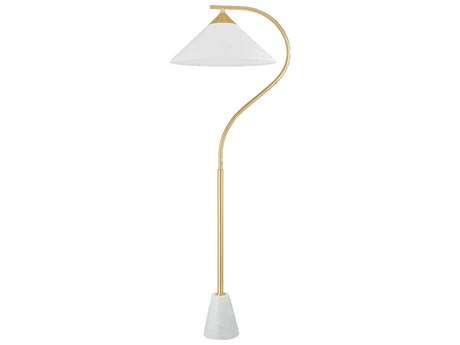 Mitzi Bianca Aged Brass White Linen Floor Lamp