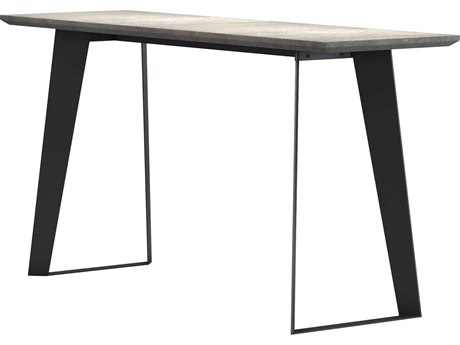 Modloft Outdoor Amsterdam Gray Concrete 59'' Wide Steel Rectangular Console Table