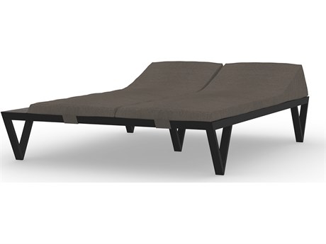 MamaGreen Bondi Aluminum Sunbed Double Chaise Lounge with HPL Tray