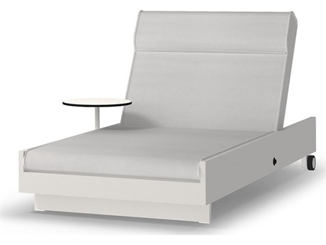 MamaGreen Boulevard Aluminum Sunbed Chaise Lounge with Integrated Table