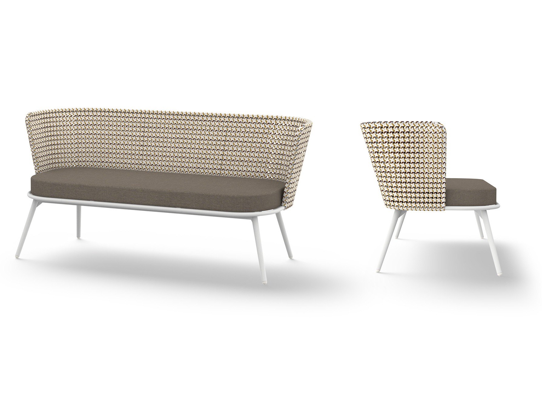 MamaGreen Daisy Mae Aluminum Wicker Chat Loveseat