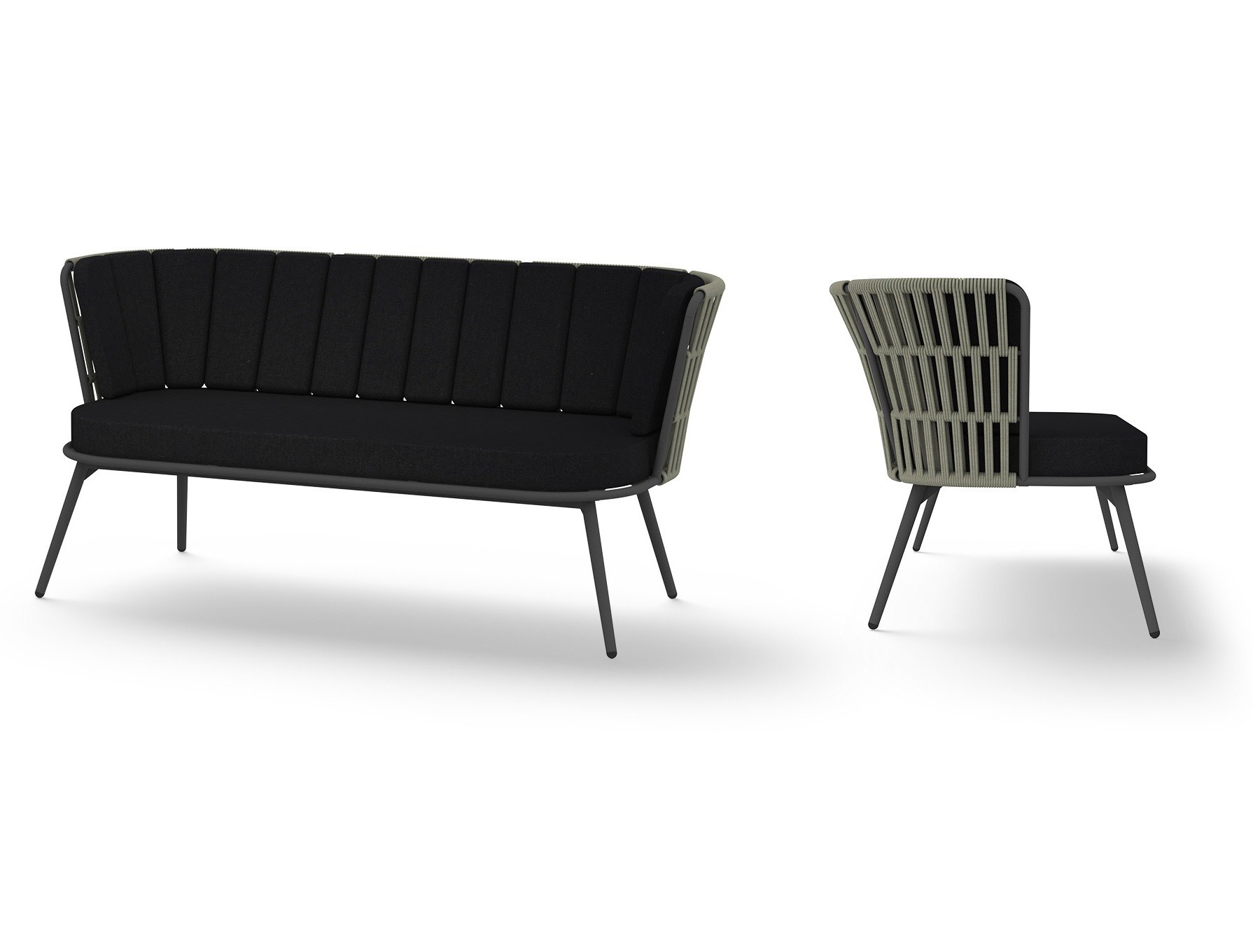 MamaGreen Daisy Rae Aluminum Rope Chat Loveseat