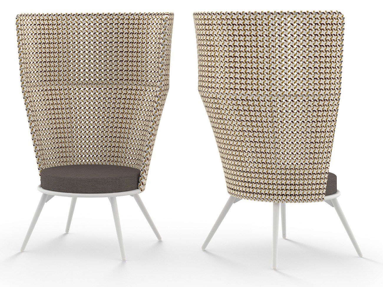 MamaGreen Daisy Mae Aluminum Wicker High Back Chat Chair
