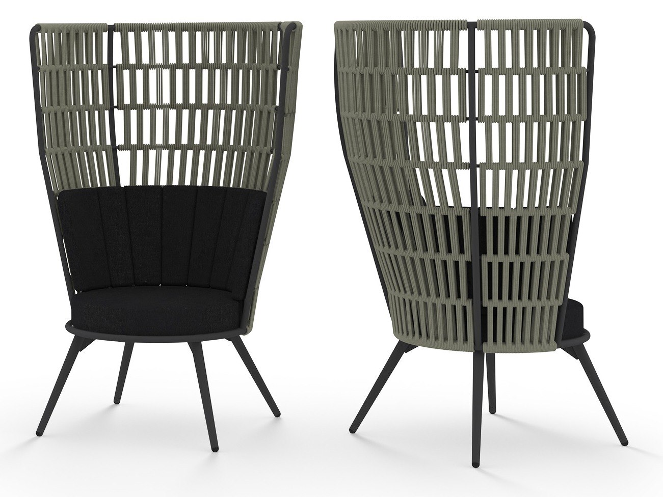 MamaGreen Daisy Rae Aluminum Rope High Back Chat Chair