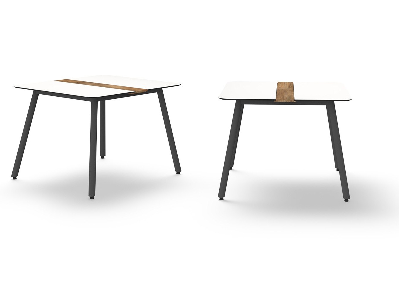MamaGreen Daisy Aluminum Square HPL/Teak Top Dining Table