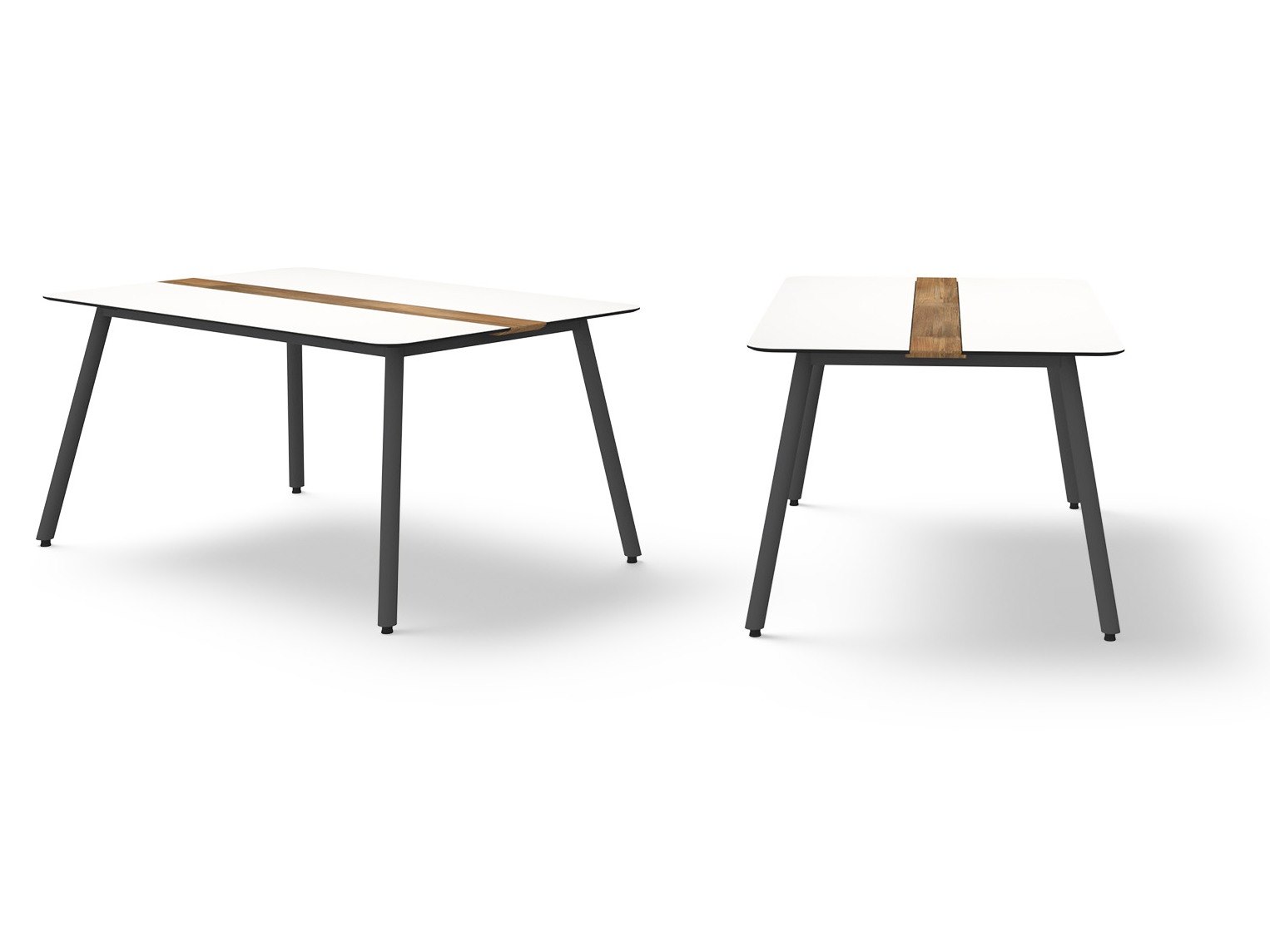 MamaGreen Daisy Aluminum Rectangular HPL/Teak Top Dining Table
