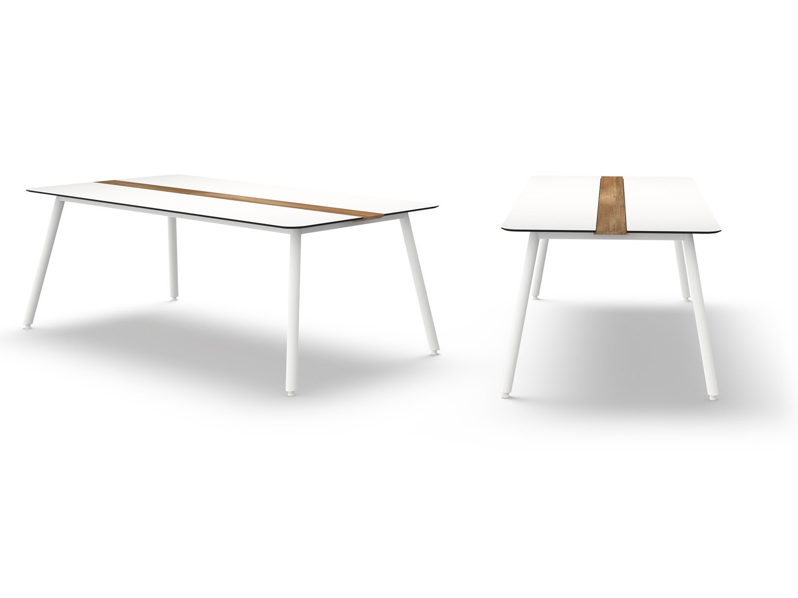 MamaGreen Daisy Aluminum Rectangular HPL/Teak Top Dining Table