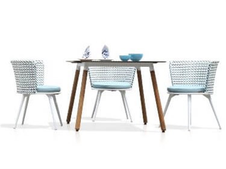 MamaGreen Daisy Mae Teak Wicker Dining Set