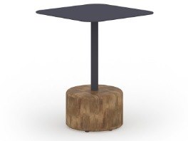MamaGreen Glyph Aluminum Teak Square Low End Table