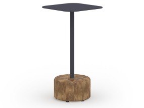 MamaGreen Glyph Aluminum Teak Square Low End Table