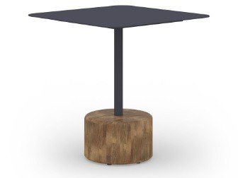 MamaGreen Glyph Aluminum Teak Square Low Tea Table