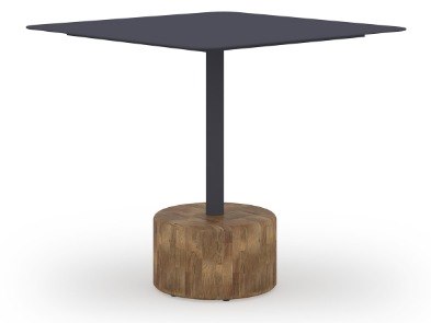 MamaGreen Glyph Aluminum Teak Square Bistro Table