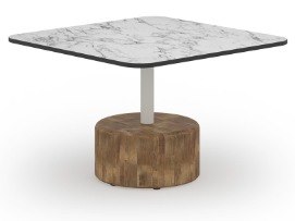 MamaGreen Glyph Aluminum Teak Square HPL Top End Table