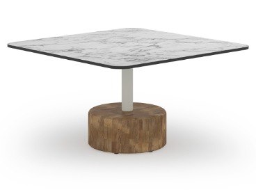 MamaGreen Glyph Aluminum Teak Square HPL Top Coffee Table