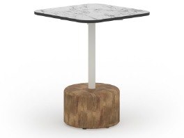 MamaGreen Glyph Aluminum Teak Square HPL Top Low End Table