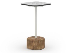 MamaGreen Glyph Aluminum Teak Square HPL Top End Table