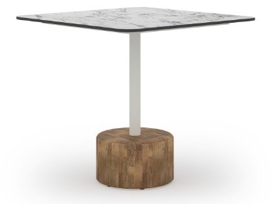 MamaGreen Glyph Aluminum Teak Square HPL Top Bistro Table