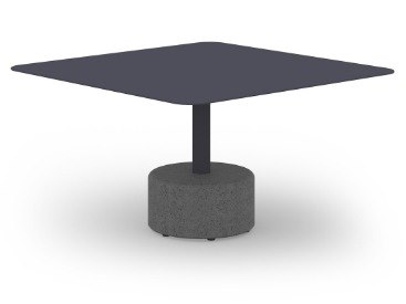 MamaGreen Glyph Aluminum Stone Square Low Coffee Table