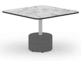 MamaGreen Glyph Aluminum Stone Square HPL Top Low Coffee Table