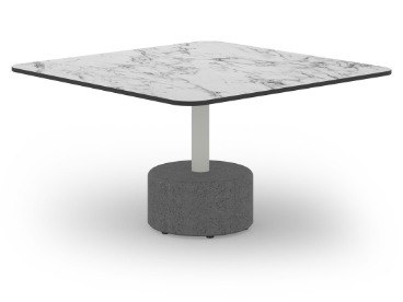 MamaGreen Glyph Aluminum Stone Square HPL Top Low Coffee Table