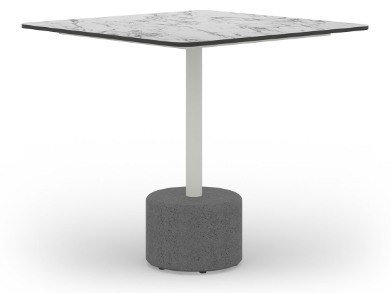 MamaGreen Glyph Aluminum Stone Square HPL Top Low Bistro Table