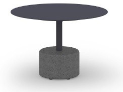 MamaGreen Glyph Aluminum Stone Round Low Coffee Table