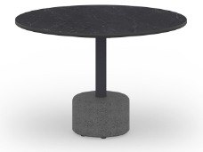MamaGreen Glyph Aluminum Stone Round HPL Top Low Coffee Table