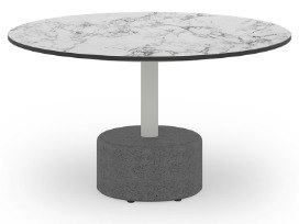 MamaGreen Glyph Aluminum Stone Round HPL Top Low Coffee Table