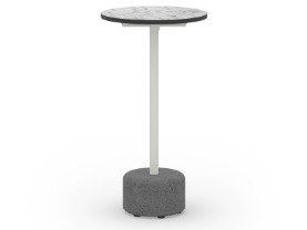 MamaGreen Glyph Aluminum Stone Round HPL Top Low End Table