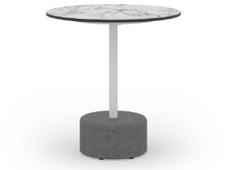 MamaGreen Glyph Aluminum Stone Round HPL Top Low Coffee Table