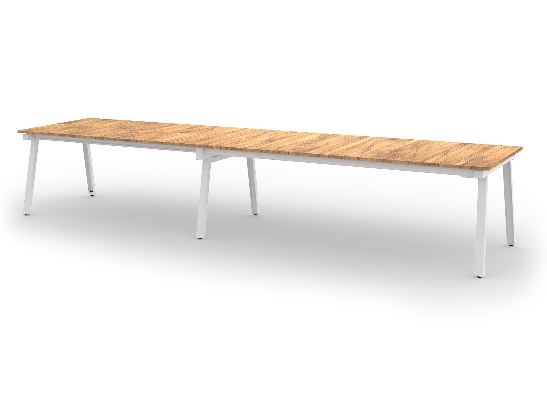 MamaGreen Maxximus Steel -W Rectangular Teak Top Dining Table