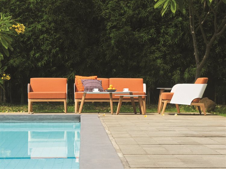 Mamagreen Kaat Teak Cushion Outdoor Lounge Set