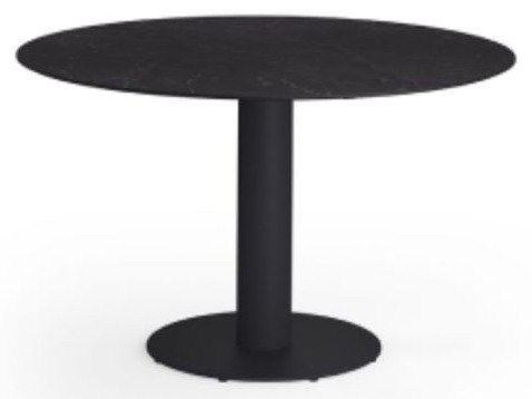 MamaGreen Stizzy Steel Round HPL Top Pedestal Dining Table