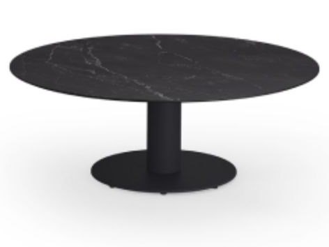 MamaGreen Stizzy Steel Round HPL Top Pedestal Low Chat Table
