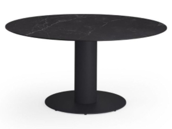 MamaGreen Stizzy Steel Round HPL Top Pedestal Dining Table