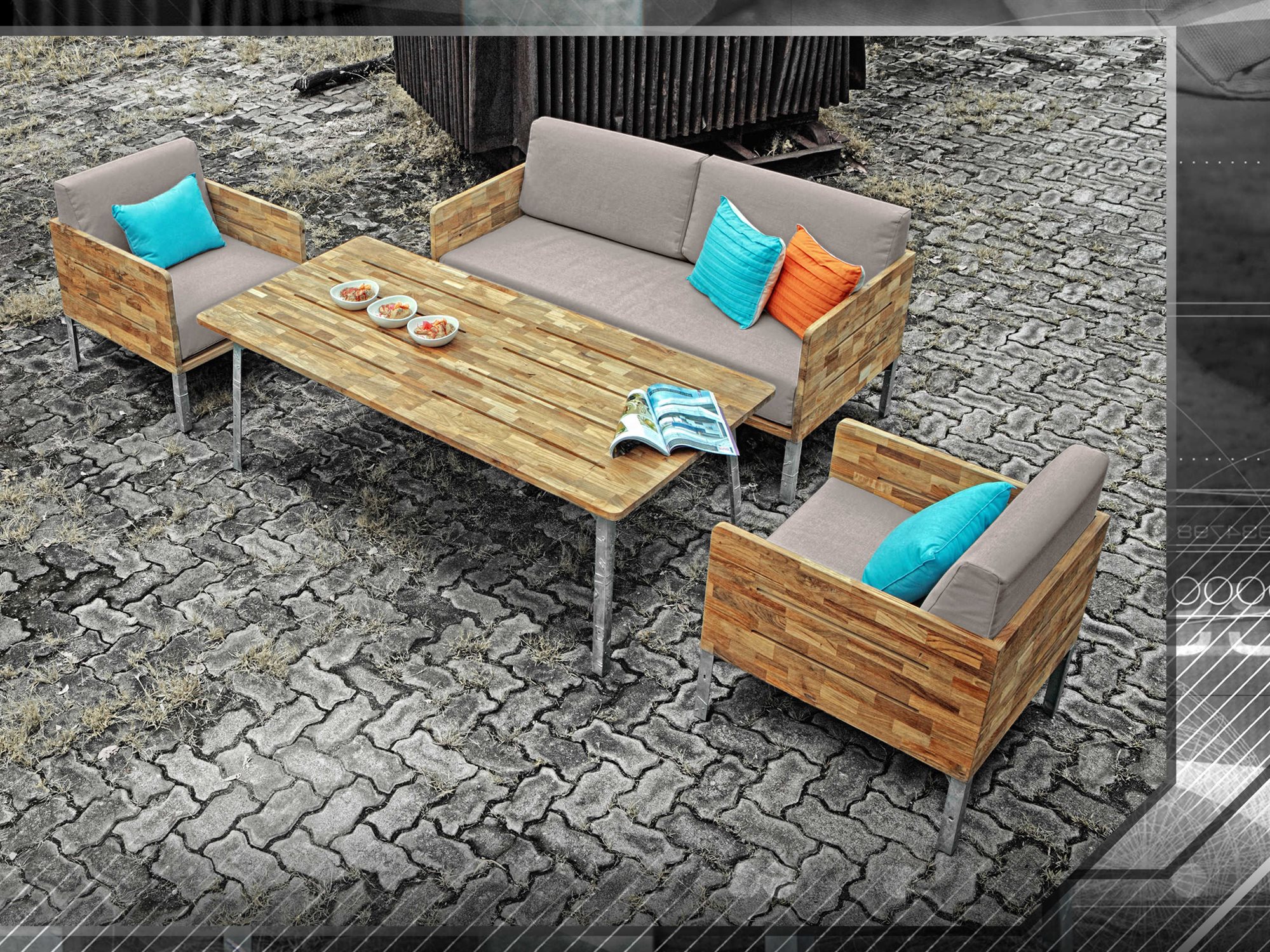 Mamagreen, Outdoor, Patio, Bench, Recycled, Teak, Dining, Table -  HomeInfatuation.com