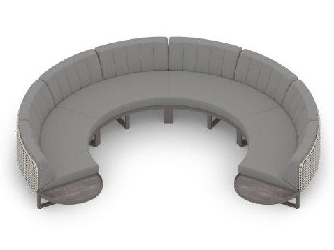 MamaGreen Munia Aluminum Sectional Curved Lounge Set 11 (HPL)