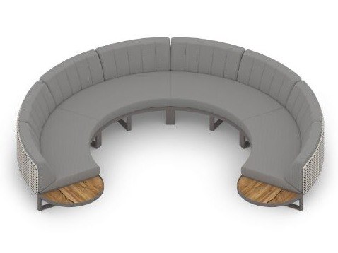MamaGreen Munia Aluminum Sectional Curved Lounge Set 12 (Teak)
