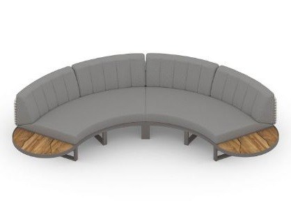 MamaGreen Munia Aluminum Sectional Curved Lounge Set 4