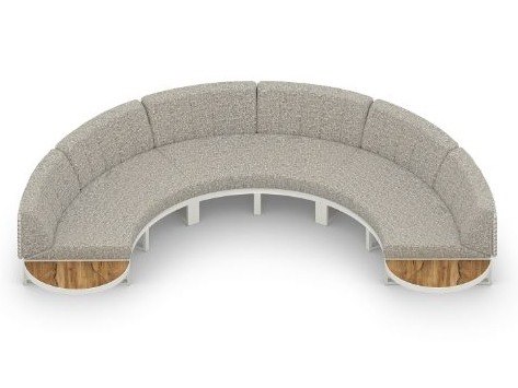 MamaGreen Munia Aluminum Sectional Curved Lounge Set 8 (Teak)