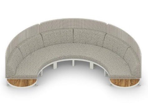 MamaGreen Munia Aluminum 135 Angle Sectional Lounge Set 9 (Teak)