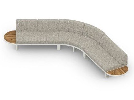 MamaGreen Munia Aluminum Sectional C135 Angle Lounge Set 12 (Teak)