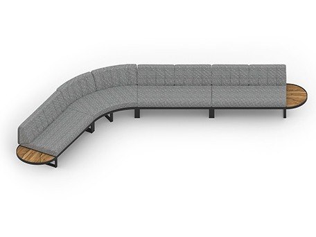 MamaGreen Munia Aluminum Sectional 135 Angle Lounge Set 16 (Teak)
