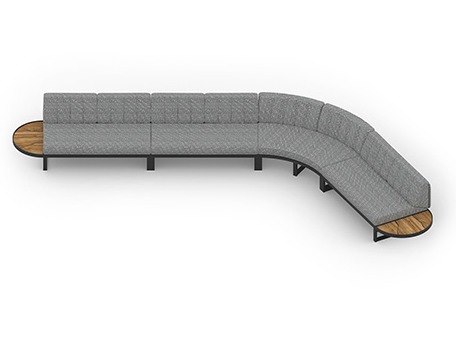 MamaGreen Munia Aluminum Sectional 135 Angle Lounge Set 18 (Teak)