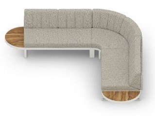 MamaGreen Munia Aluminum Sectional 90 Angle Lounge Set 3 (Teak)
