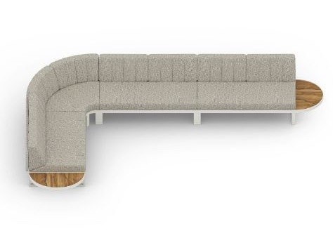 MamaGreen Munia Aluminum Sectional 90 Angle Lounge Set 7 (Teak)